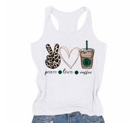 Tés gráficos para mujeres sin mangas camisetas sin mangas 2025 verano casual suelto cuello cuadrado camisas chaleco camisola trajes, Blanco, XL