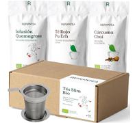 TES SLIM REPLANTEA® +30 Días con Filtro Infusor | Infusión Slim + Té Rojo Pu Erh + Cúrcuma Chai | Tés Orgánicos sin Azúcar
