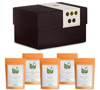 Tés Verdes Famosos Caja Regalo - Para Amantes Del Té Verde - Selección De Té De Hoja Suelta De Primera Calidad - Degustación De Té Verde Gourmet - 5 Muestreadores De Té
