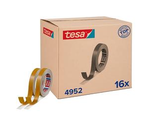 tesa 04952-00002-00 Tesafix 4952 - Cinta adhesiva de doble cara para montaje sin taladrar, 16 rollos de 50 unidades, color blanco, 16 x 5 m x 19 mm