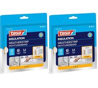 tesa 05412-00100-00 tesamoll Universal-Burlete de Espuma Adhesiva para Ventanas y Puertas-Junta Aislante Térmico y Acústico-Rellena Huecos de 1 a 5 mm-Tamaño: 10 m x 9 mm x 6 mm-Blanco (Paquete de 2)