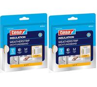 tesa 05428-00100-00 tesamoll Universal-Burlete de Espuma Adhesiva para Ventanas y Puertas-Junta Aislante Térmico y Acústico-Rellena Huecos de 1 a 5 mm-Tamaño: 6 m x 9 mm x 6 mm-Blanco (Paquete de 2)