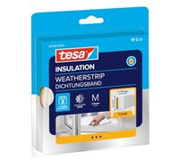 tesa 05428-00100-00 tesamoll Universal-Burlete de Espuma Adhesiva para Ventanas y Puertas-Junta Aislante Térmico y Acústico-Rellena Huecos de 1 a 5 mm-Tamaño: 6 m x 9 mm x 6 mm-Blanco