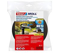 Tesa 05443-00000-00 Perfil Aislante De Caucho Epdm, Negro, 5 M X 20 Mm