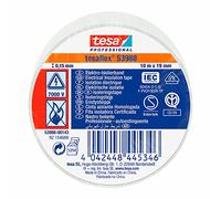 tesa Cinta aislante profesional 53988-143, 10 m x 19 mm, blanca
