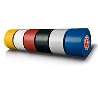 Tesa 4163 Cintas aislantes, PVC plastificado, soporte acrílico, masa adhesiva, 130 µm, 33 m x 50 mm, amarillo, paquetes de 36 unidades