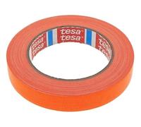 Tesa 4671 - Cinta fluorescente adhesiva de tela Gaffer (tejido recubierto de PE, grueso, interior y exterior, muy adhesivo para artes y espectáculos, señalización, 19 mm x 25 m (naranja neón)