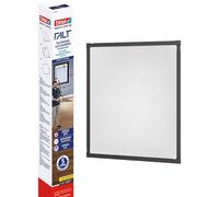 tesa 55214 Insect Stop Plegable de Aluminio,Mosquitera con Marco Telescópico Ajustable,Gris Antracita,80 cm x 80 cm a 140 cm x 140 cm, Gris Antracita