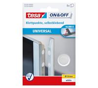 TESA 55226-00003-01 55226-00003-01-Círculos de Cierre Uso Universal ON&OFF-16mm, 8 Pares, Blanco, 16mm, Set de 8 Piezas