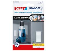 tesa 55228-00003-01 - Tiras de cierre Extrafuerte - 10cm x 50mm, 2 pares, Blanco