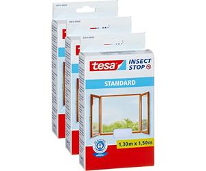 Tesa 55672-00020-03 Mosquitera Para Ventanas Calidad Estándar, Color Blanco, 1,30m x 1,50m, 1
