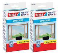 Tesa 55672-00021-03 Mosquitera Para Ventanas Calidad Estándar, Color Gris, 1,30m x 1,50m, Paquete de 2