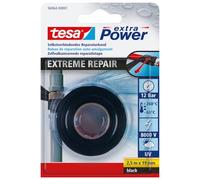 tesa 56064 - Cinta reparadora, Negro, 2.5m x 19mm | Cinta reparadora de silicona autosellante - para aislamiento y sellado - para uso en interiores y exteriores