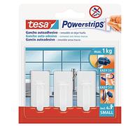 Tesa 57530-00014-01 Ganchos Adhesivos Blancos Powerstrips, 3 Unidades + 4 Tiras Adhesivas