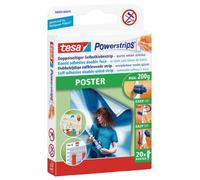 Tesa 58003-00079-00 Powerstrips - Póster (20 tiras), color blanco