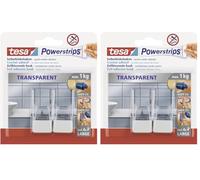 tesa 58811-00000-00 - Tiras para colgar objetos (grande, 4 tiras, 2 ganchos), color blanco (Paquete de 2)