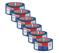 tesa 60760 - Cinta de marcado de suelo de PVC suave, cinta de advertencia para marcado temporal de áreas de trabajo, ideal para interiores, color azul, 33 m x 5 cm, 6 unidades