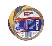 TESA 60951-00000-00 - Cinta Antideslizante - 15m x 50mm Negra/Amarilla | Cinta antideslizante - para interior y exterior - garantiza un paso seguro en escaleras, escaleras y suelos lisos