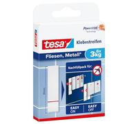 tesa 77761-00000-00 Adhesive Strips, 3 kg, Set de 6 Piezas, blanco | Tiras adhesivas de doble cara para superficies firmes y lisas, autoadhesivas, con hasta 3 kg de fuerza de sujeción por tira