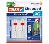 tesa 77764-00000-00 Clavo Adhesivo Ajustable, 3 kg, Set de 2 Piezas