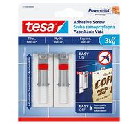 Tesa 77765 - 00002 - 00 extraíble ajustable tornillo de adhesivo para azulejos, Metal y superficies lisas, color blanco