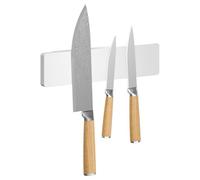 tesa Accesorios de Cocina, Barra Magnética para Cuchillos - Soporte Magnético y Autoadhesivo para un Almacenamiento Eficiente - con Adaptador, Montaje en Pared sin Taladrar - Blanco