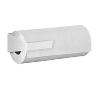 tesa Accesorios de Cocina, Portarrollos - Soporte Autoadhesivo para Rollos de Papel - Montaje Horizontal y/o Vertical - con Adaptador, Montaje en Pared sin Taladrar - Blanco