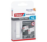 tesa Adhesive Strips for Wallpaper & Plaster 1kg | Tiras adhesivas para papel pintado y yeso - Recambios para clavos adhesivos tesa - Capacidad máxima 1 kg por tira