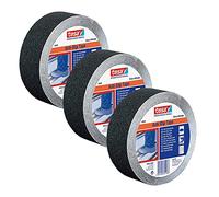 tesa Adhesivo antideslizante 60950 DIN 51130 - Lote de 3 cintas antideslizantes con efecto antideslizante para zonas de trabajo en riesgo - para uso interior y exterior - negro - 15 m x 5 cm cada uno