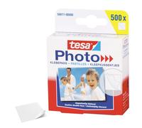 tesa Adhesivos fotográficos, blancos - 500 unidades - 1,3 x 1,0 cm | Almohadillas fotográficas de doble cara y autoadhesivas - para álbumes, scrapbooking y manualidades - sin ácido