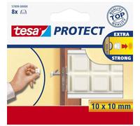 Tesa - Almohadillas cuadradas protectoras (auto-adhesivas, 8 unidades), color blanco