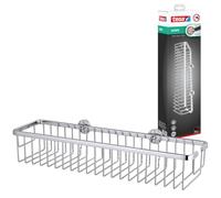 tesa Aluxx Cesta organizadora de ducha, aluminio cromado brillante, autoadhesiva, tecnología de montaje adhesiva, 92 x 450 x 125 mm