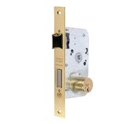Tesa Assa Abloy, 201040HL, Cerradura de embutir para puertas de madera, Función de entrada, Acero Latonado