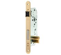 tesa Assa Abloy 20305RHL Cerradura De Embutir Para Puertas De Madera Con Cilindro Latonado Entrada 50 mm, Frente Redondo 2030, Bronce (Latonado)