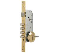 Tesa Assa Abloy - 3010258 R100B566E Cerradura Monopunto de Seguridad para Puertas de Madera, Acero Esmaltado, Color Cromado, Cil. 30 x 30 mm
