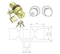 Tesa Assa Abloy 3502U0LM Juego De Pomos TULIPA Para Puertas Latón Mate Función 02 TULIPA