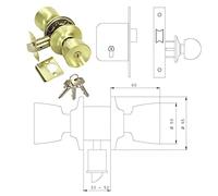Tesa Assa Abloy 352050CM Juego De Pomos TULIPA Para Puertas Cromo Mate Función 20 TULIPA