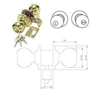 Tesa Assa Abloy 3900U0LP Juego De Pomos BOLA Para Puertas Latón PulidoFunción 00