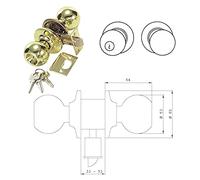 Tesa Assa Abloy 3902U0CM Juego De Pomos BOLA Para Puertas Cromo Mate Función 02