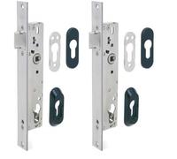 Tesa Assa Abloy 4219253NI Cerradura Monopunto De Palanca Basculante Para Perfiles metálicos Inoxidable Entrada 25 mm 2219, cilindro: 30x30 (Paquete de 2)