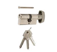 Tesa Assa Abloy, 503B3030N, Cilindro Estándar, TE5, Leva Larga, Llave - Botón, Niquelado, 30 x 30 mm