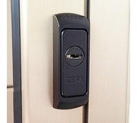 Tesa Assa Abloy E24000NE Escudo Embellecedor De Adecuada Seguridad Para Perfiles Metalicos Negro E240
