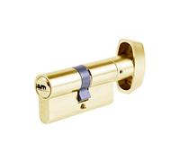 Tesa Assa Abloy M65B3030L Cilindro De Seguridad Estándar T60 Latonado 30 x 30 mm Llave - Botón Leva Corta