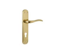 Tesa Assa Abloy MOS0L885LP Juego De Manillas De Placa Larga Modelo Oslo Latón Pulido Con Bocallave a 85 mm Entrada