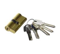 Tesa Assa Abloy, T65D3540L, Cilindro de Seguridad, T60 DS, Doble Embrague, Leva Larga, Llave - Llave, Latonado, 35 x 40 mm