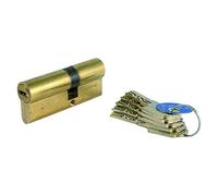 Tesa Assa Abloy, T8553535L, Cilindro de Seguridad, T80, Leva Larga, Llave - Llave, Latonado, 35 x 35 mm