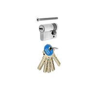 Tesa Assa Abloy T8554010N Cilindro De Seguridad Estándar T80 Niquelado 40 x 10 mm Medio Cilindro Llave Leva Larga
