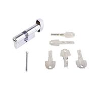 Tesa Assa Abloy, T85B3030N, Cilindro T80 de Seguridad, Leva Larga, Botón, 30 x 30 mm, Niquelado