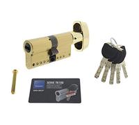 Tesa Assa Abloy TK1B4535L Cilindro de Alta Seguridad TK100 Doble Embrague Latonado 45 x 35 mm Llave - Botón