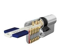 Tesa Assa Abloy, TX853535N, Cilindro de Alta Seguridad, TX80, Doble Embrague, Leva Larga, Llave - Llave, Niquelado, 35 x 35 mm